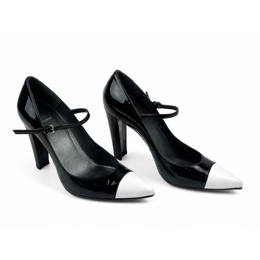 Stuart Weitzman Vintage Black Patent Leather Mary Jane Pumps Women's Size 8